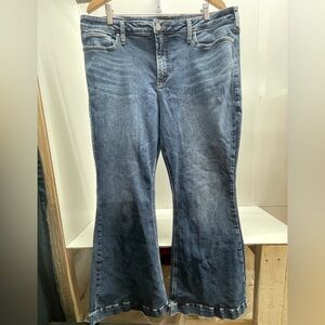 Silver Jeans Dark Blue Flared Wide-Leg Jeans